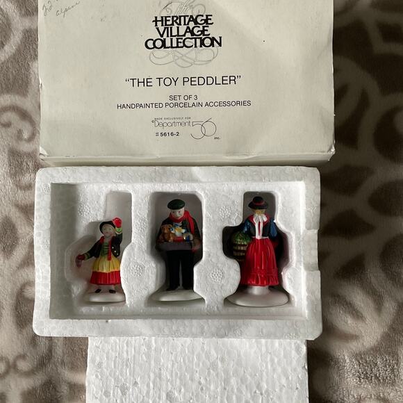 Department 56 the toy peddler, three-piece porcelain set - Picture 1 of 1